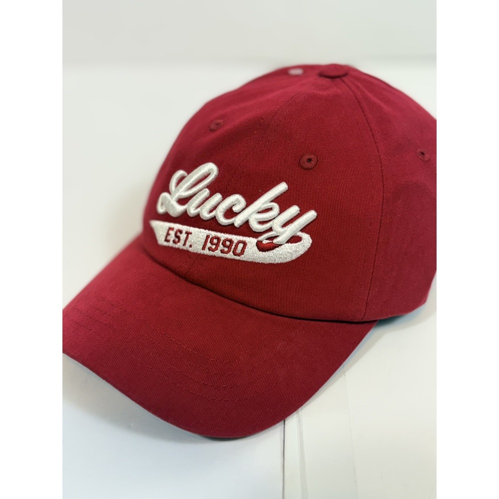NEW - Red White Stitching Lucky Brand Baseball Hat Cap Adjustable Unisex